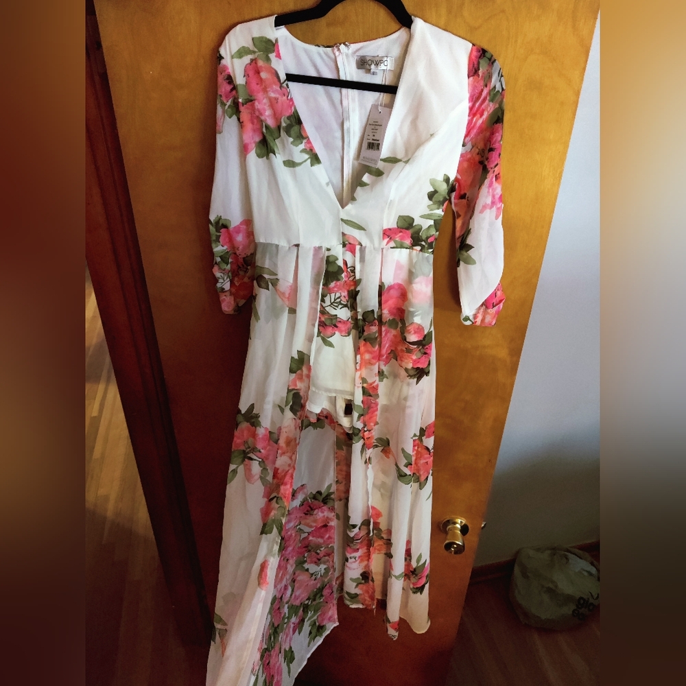 Showpo Steal the Show Playsuit White floral Maxi Small - Picture 10 of 11